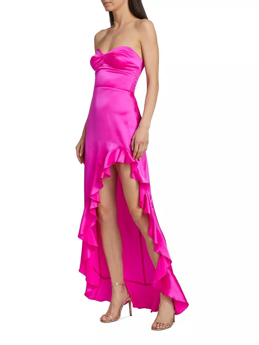 Amalia Silk Hi-Lo Ruffle Gown Product Image