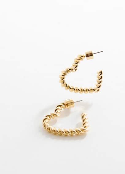 MANGO - Heart-shape earrings - One size - Women Product Image