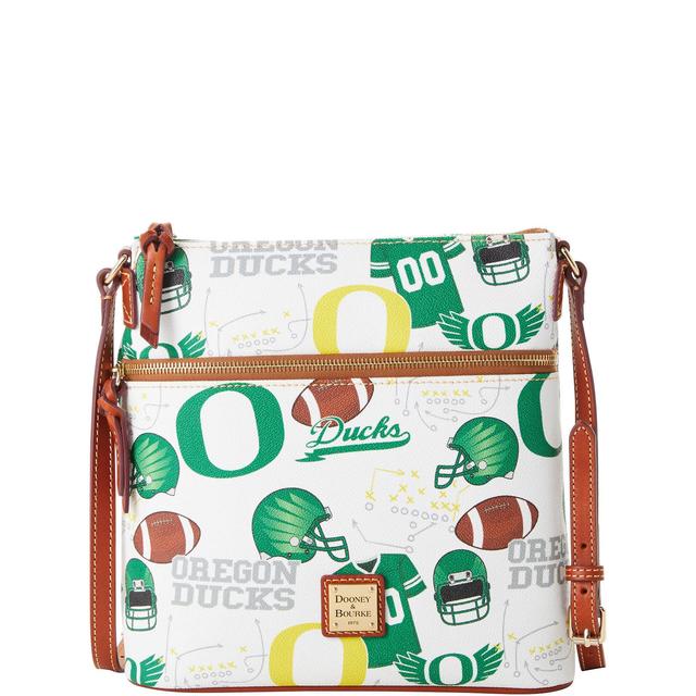 Dooney & Bourke Womens Collegiate University of Oregon Crossbody Coated Cotton Shoulder Bag in White Multi Product Image