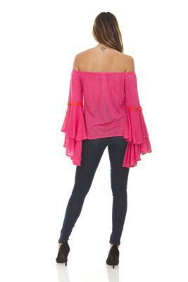 Solid Off The Shoulder Top With Lace Trim Product Image