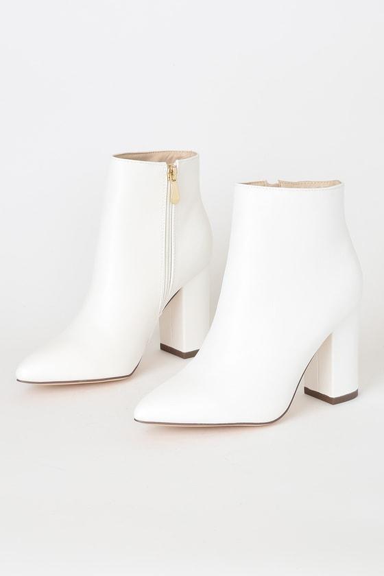 Ottava White High Heel Booties Product Image