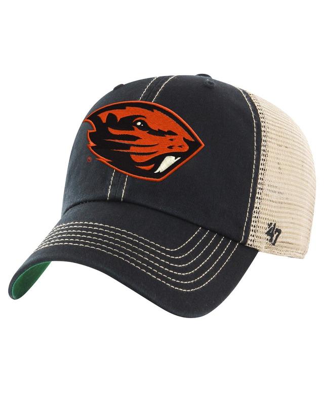 47 Brand Mens Black Oregon State Beavers Trawler Trucker Adjustable Hat - Black, Cream Product Image