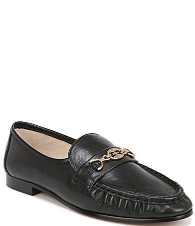 Sam Edelman Lucca Leather Ruched Bit Buckle Flat Loafers Product Image