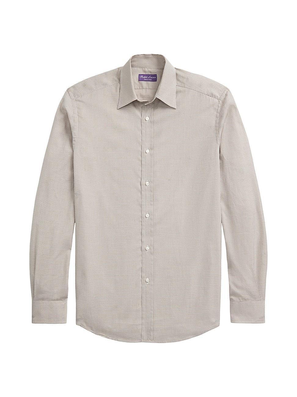 Ralph Lauren Purple Label Houndstooth Cotton Twill Button-Up Shirt Product Image