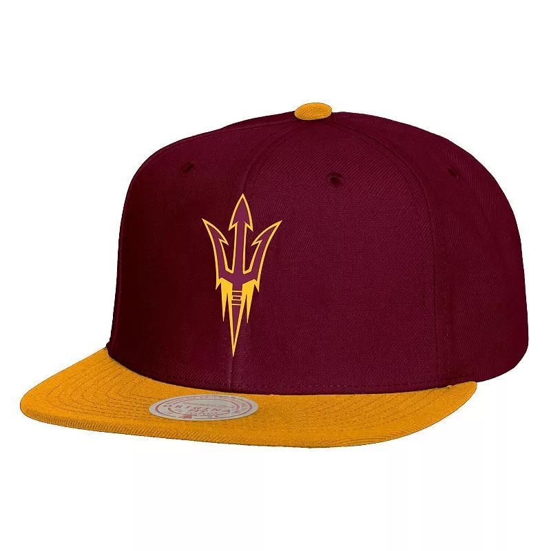 Mens Mitchell & Ness Maroon/Gold Arizona State Sun Devils 2-Tone 2.0 Snapback Hat Product Image