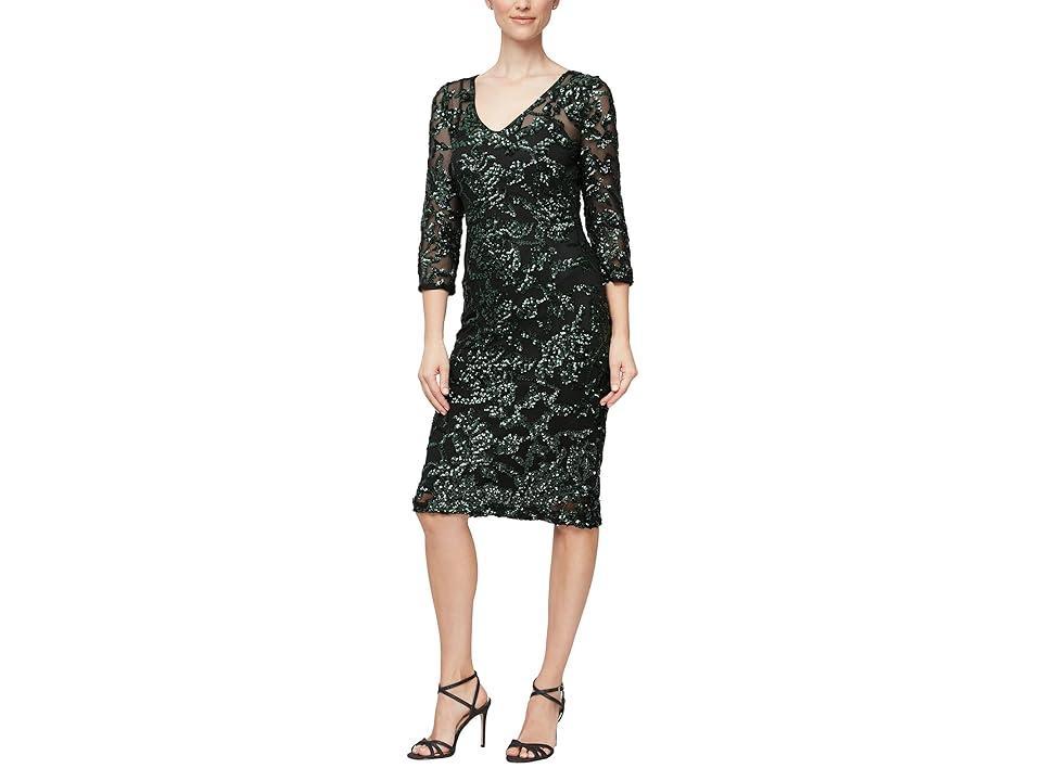 Alex Evenings Sequin Sheath Cocktail Dress Product Image