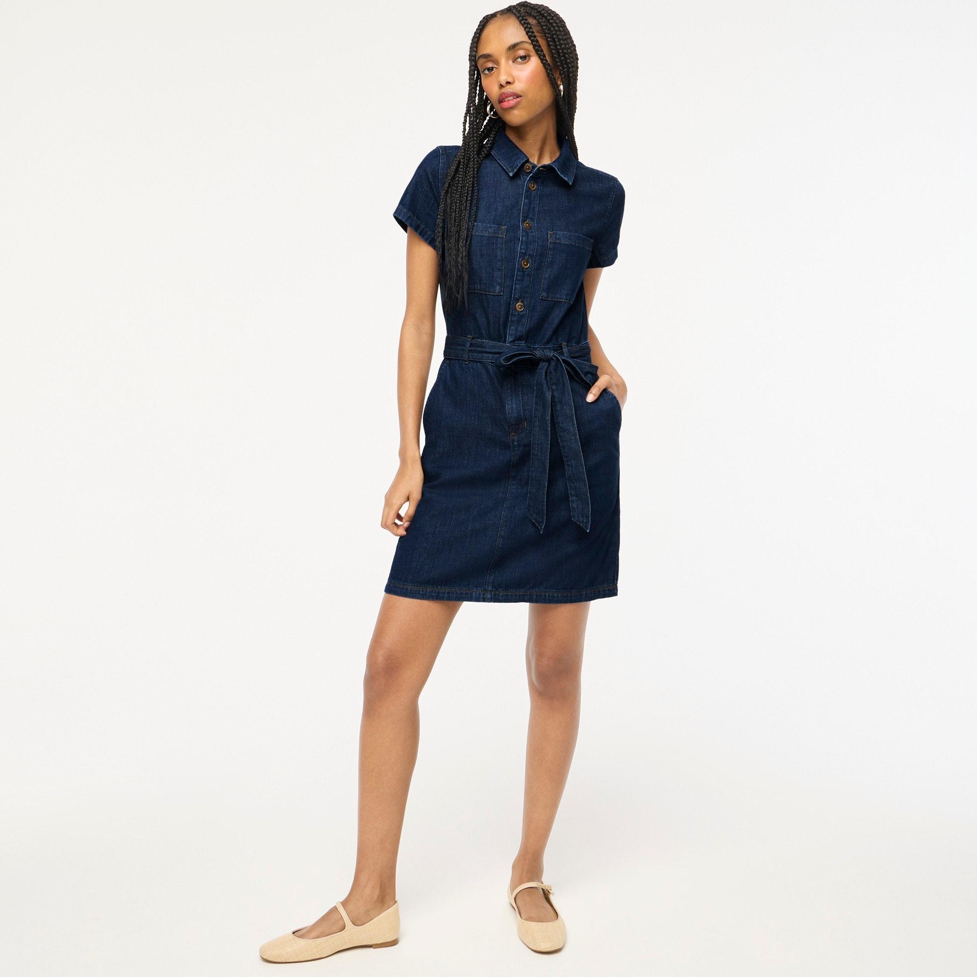 Denim utility mini dress product image