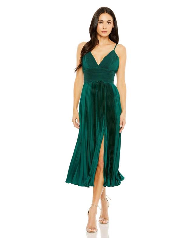 Ieena for Mac Duggal Pleated Satin Cocktail Dress Product Image