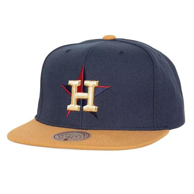 Mens Mitchell & Ness Houston Astros Work It Snapback Hat, Blue Product Image