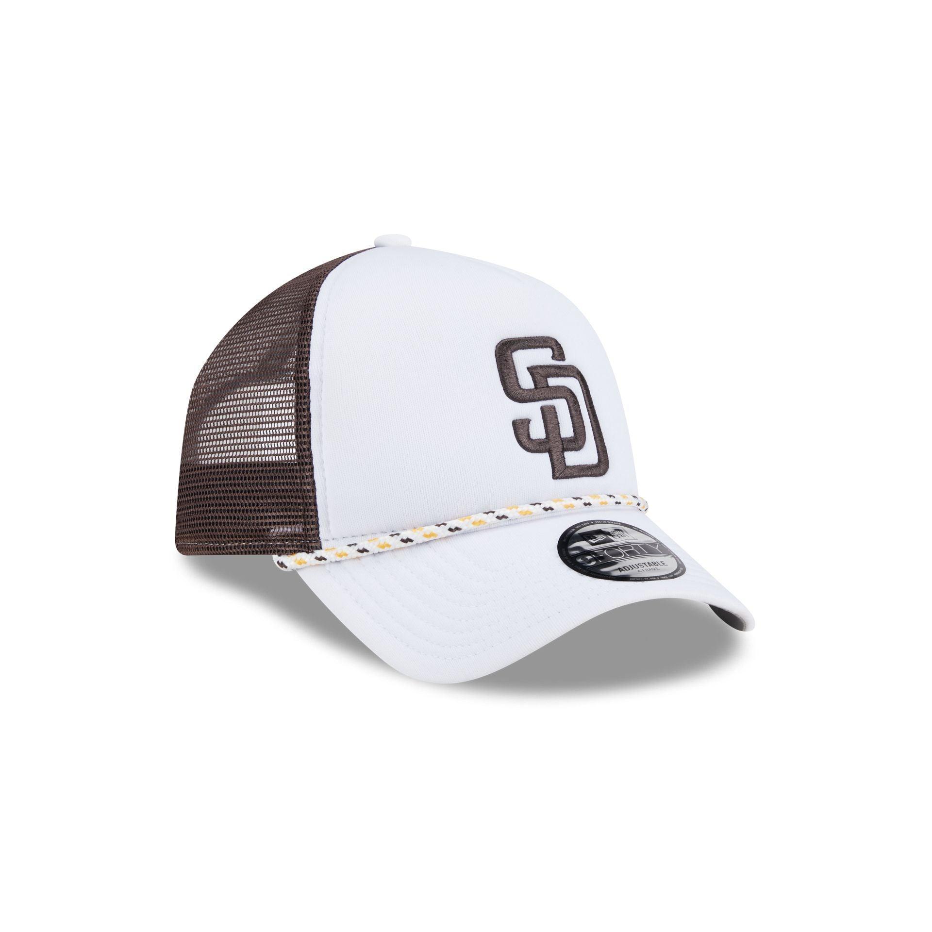 San Diego Padres Court Sport 9FORTY A-Frame Trucker Hat Male Product Image