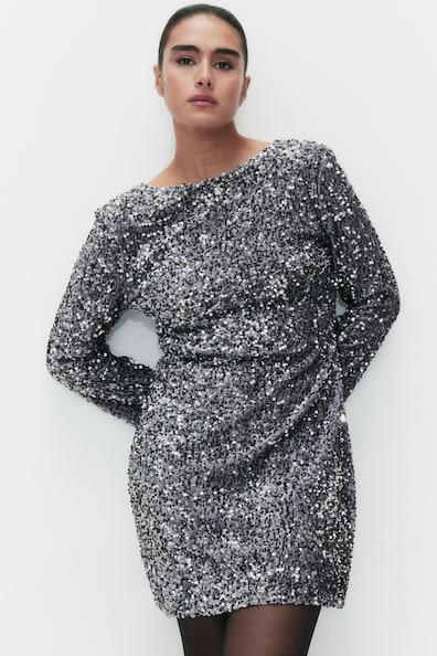 Sequined Dress with Low-Cut Back Product Image