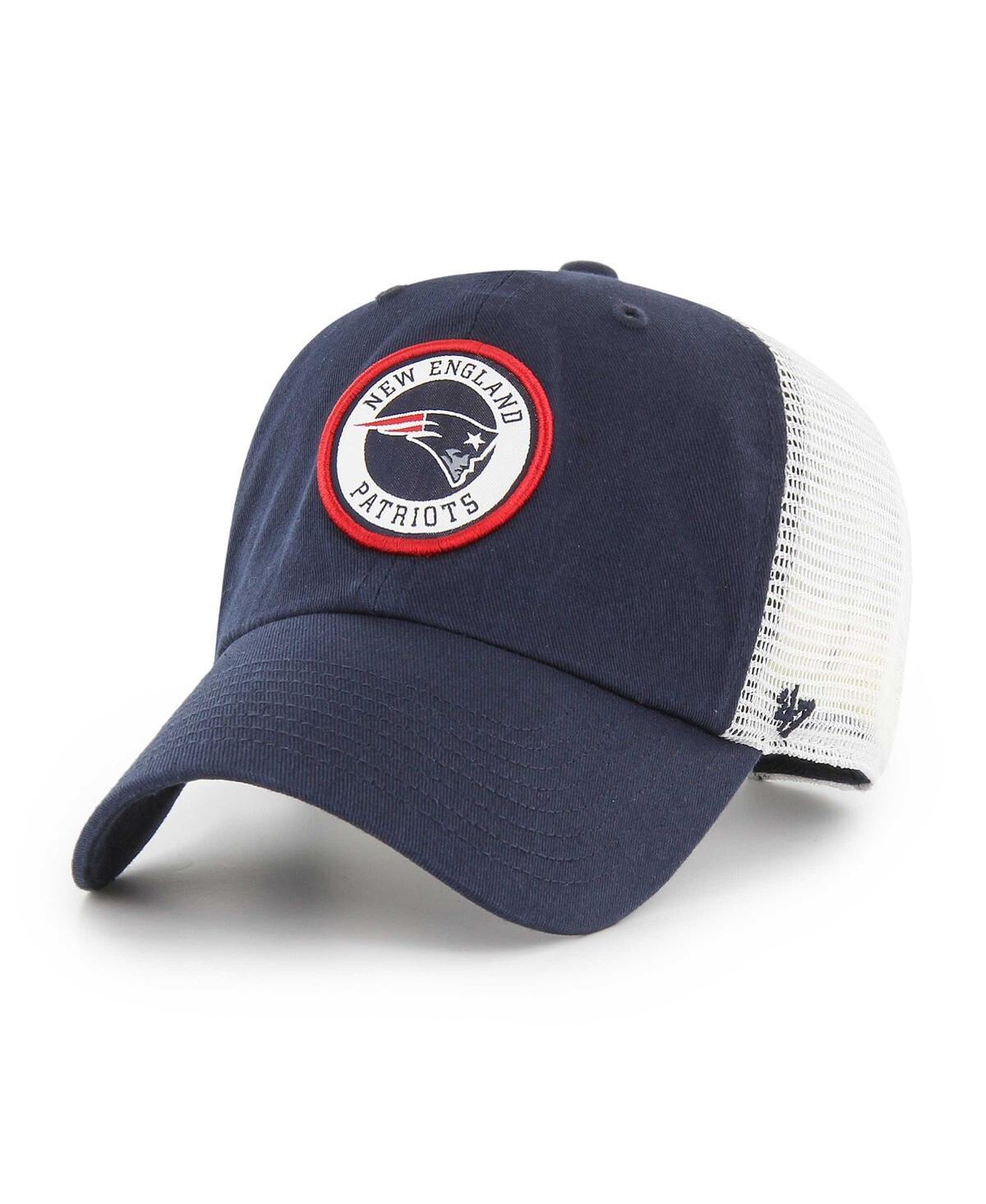 Mens 47 /White New England Patriots Highline Clean Up Trucker Snapback Hat, Blue Product Image