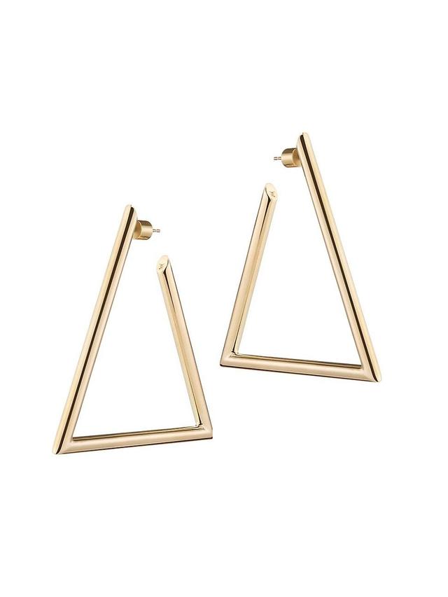 Womens Elle 10K-Gold-Plated Triangular Hoop Earrings/2.5 Product Image