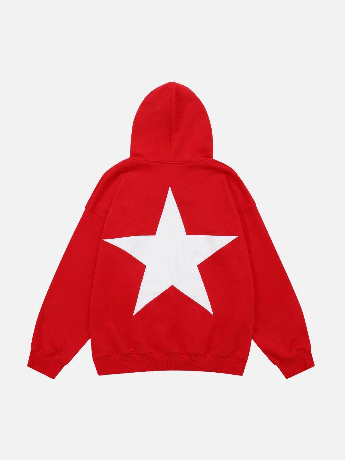 Aelfric Eden Star Print Color Contrast Hoodie Product Image