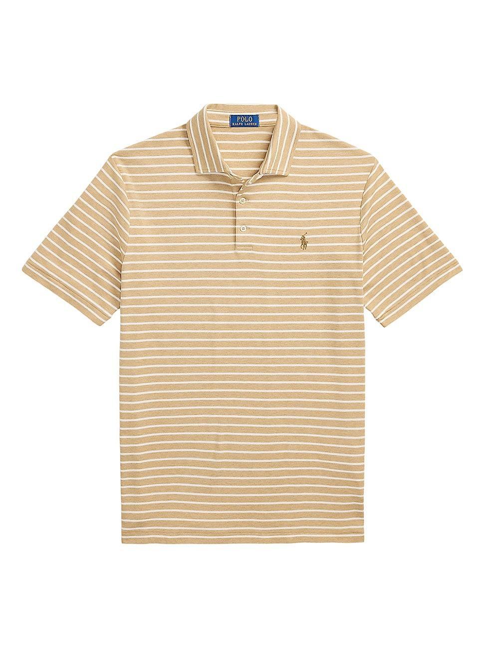 Mens Striped Cotton Polo Shirt Product Image