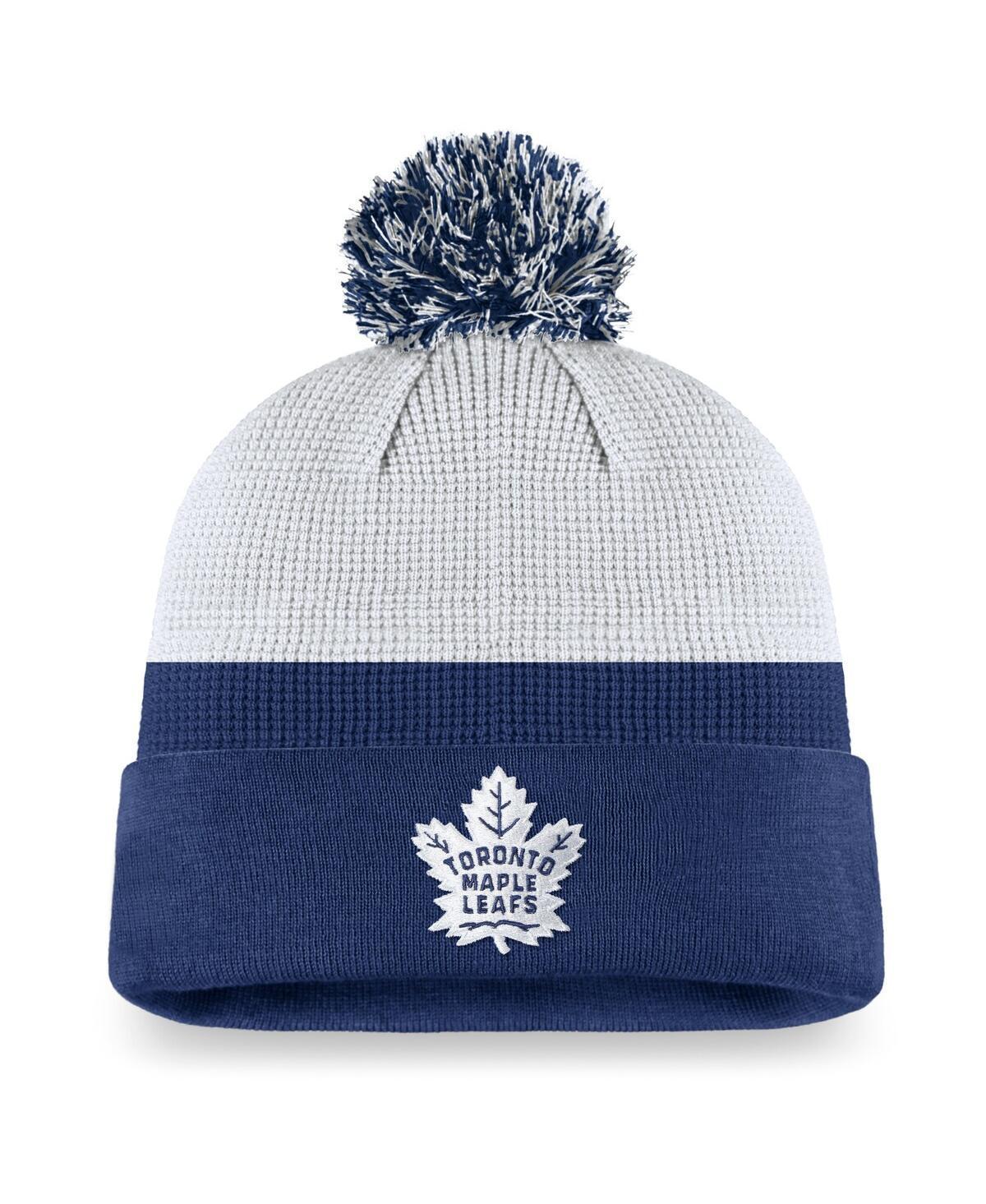 Mens Fanatics Branded /Royal Toronto Maple Leafs Authentic Pro Draft Cuffed Knit Hat with Pom Product Image