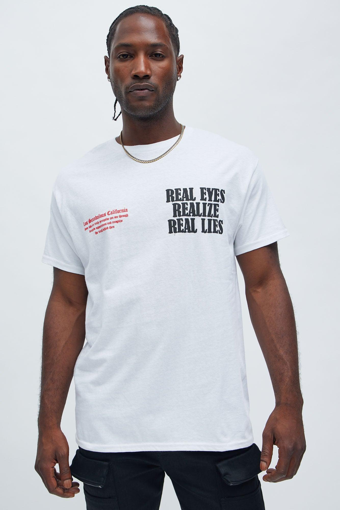 Real Eyes Realize Real Lies Short Sleeve Tee - White Product Image