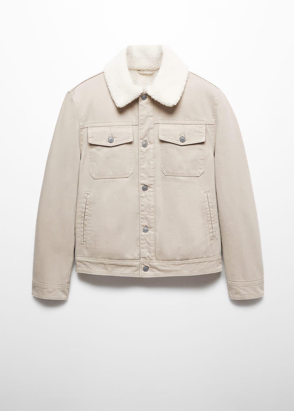 MANGO MAN - Shearling denim jacket beigeMen Product Image