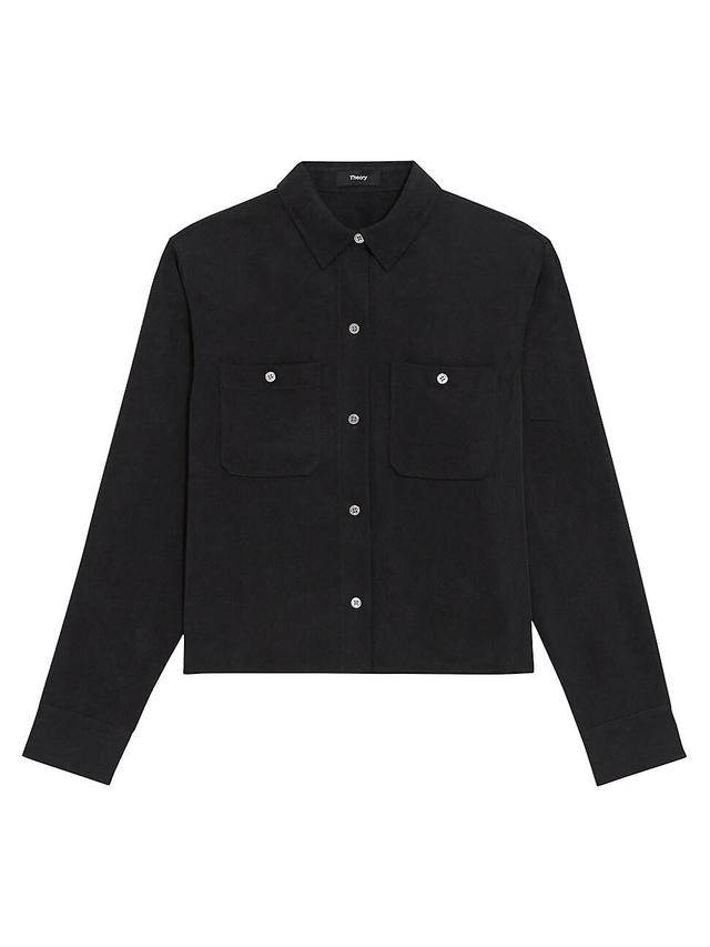 Womens Boxy Button-Front Shirt Product Image