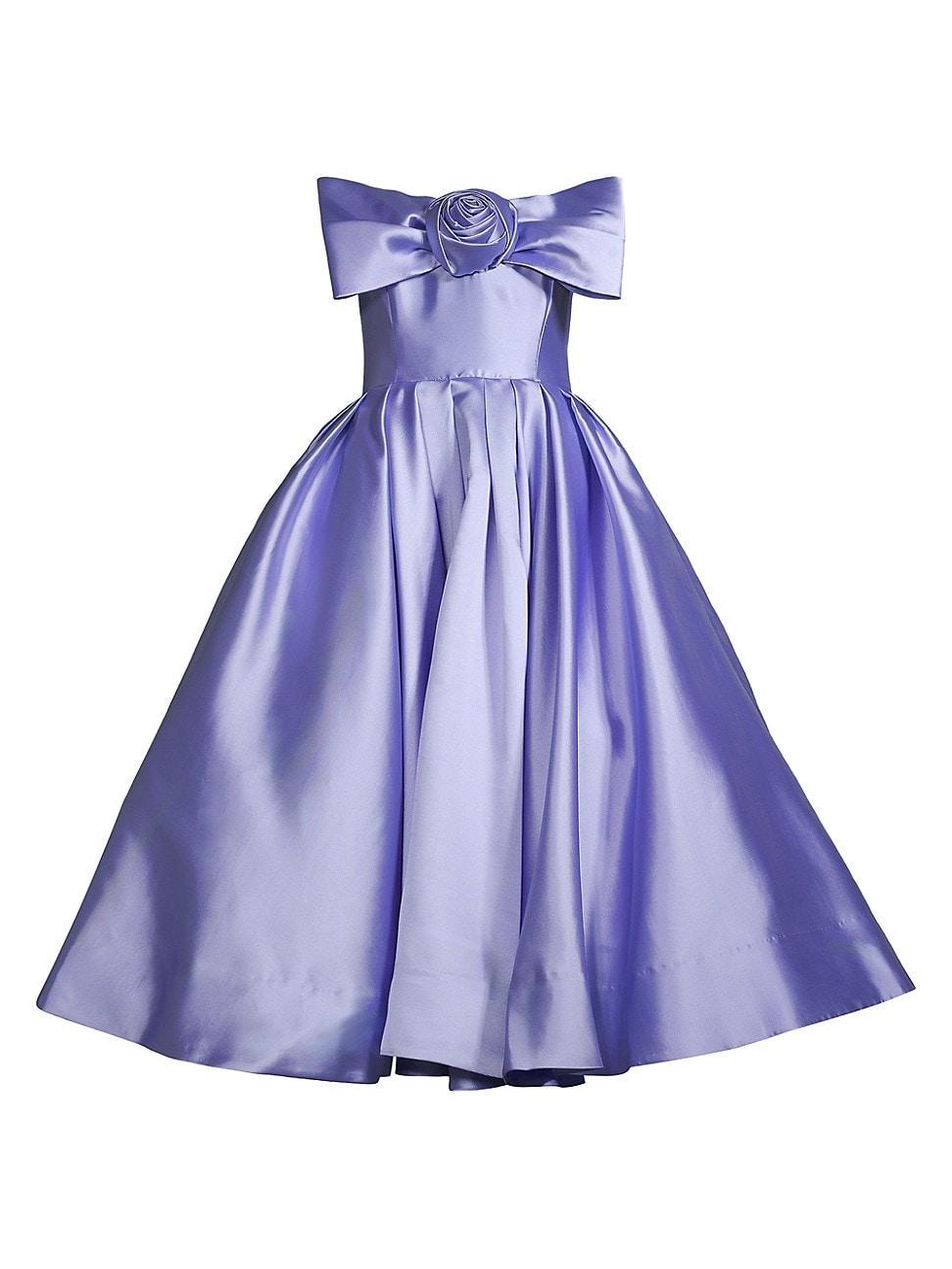 Womens Siriana Satin Rosette Flared Gown Product Image