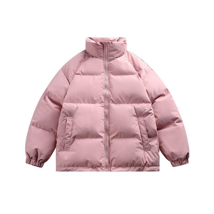 Stand Collar Plain Puffer Jacket product image