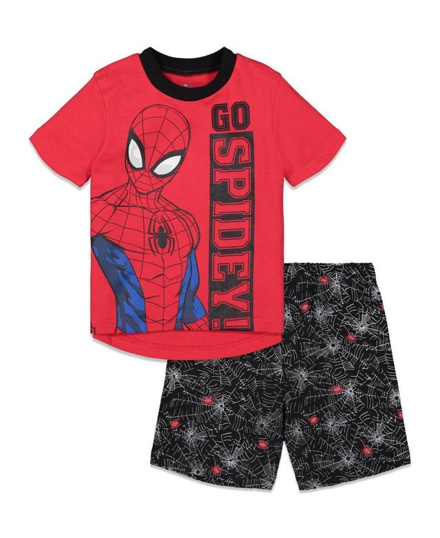 Marvel Boys Spider-Man Graphic T-Shirt and Shorts Outfit Set to Product Image