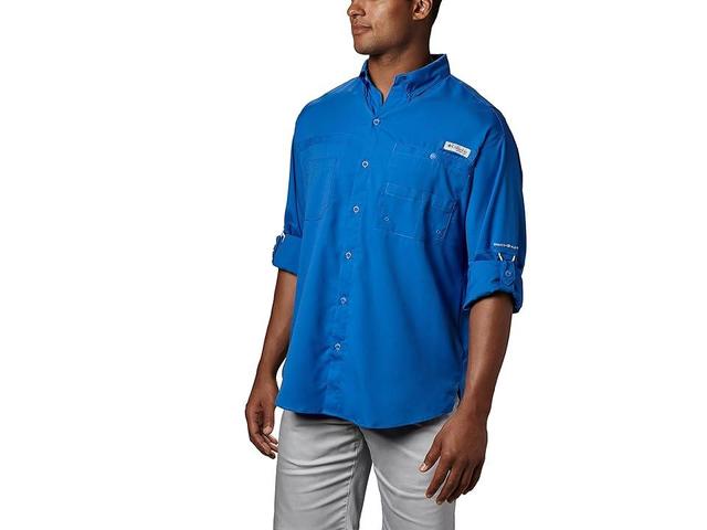 Mens Columbia PFG Tamiami II Long Sleeve Shirt Blue Product Image