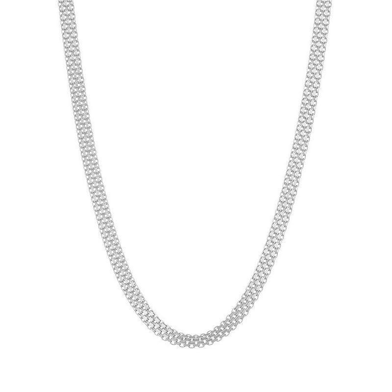 Giorgio di Vicenza Sterling Silver Bismark Chain Necklace, Womens White Product Image