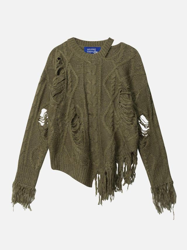 Distressed Fringe Sweater Female Product Image