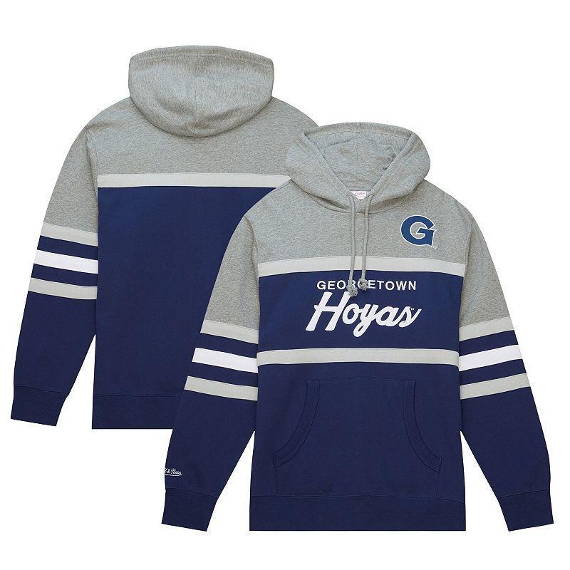 Mens Mitchell & Ness Navy Georgetown Hoyas Head Coach Pullover Hoodie Product Image