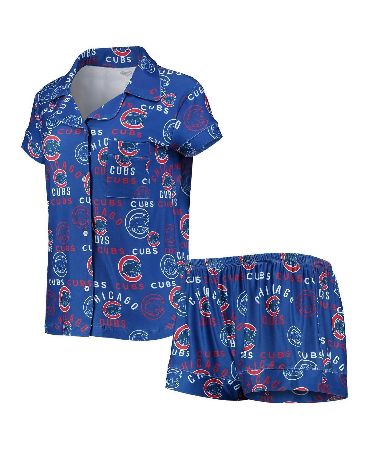 Womens Concepts Sport Royal Chicago Cubs Flagship Allover Print Top & Shorts Sleep Set Product Image