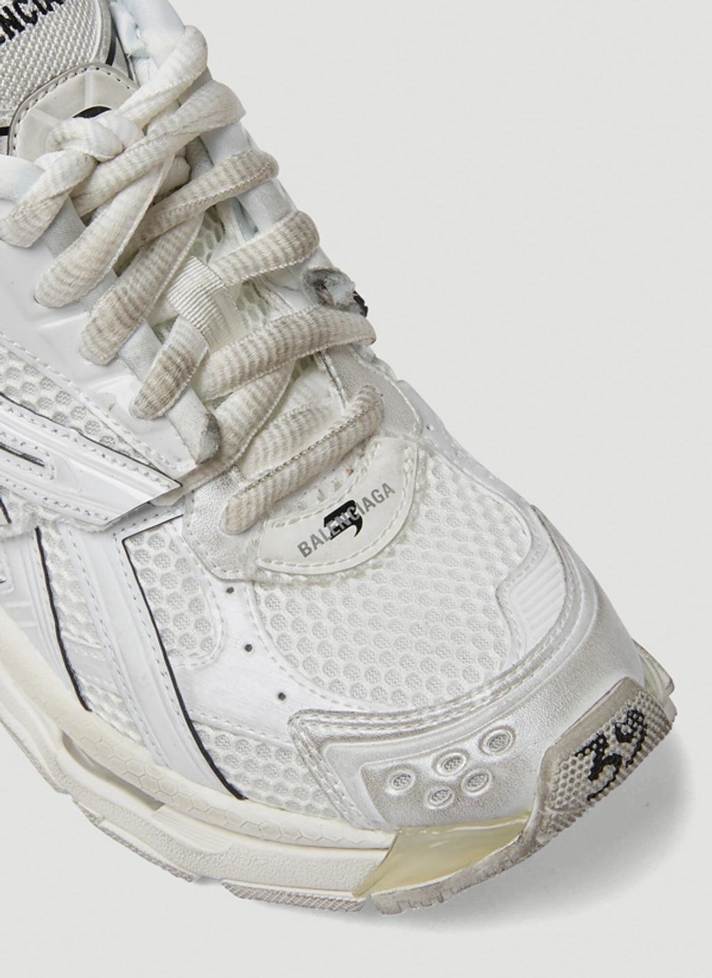 BALENCIAGA Runner Panelled Sneakers In Grey Silver Metallic Product Image