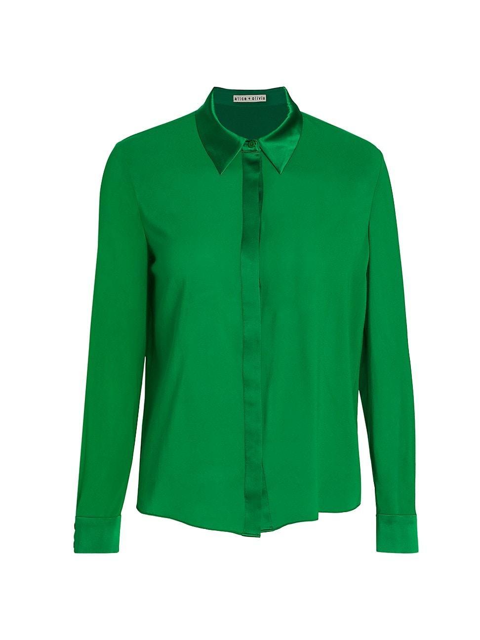 Womens Willa Silk Button-Front Shirt product image