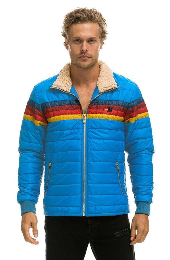 4 STRIPE RAINBOW SLEEVE JACKET  -  BLUE CINA Male Product Image