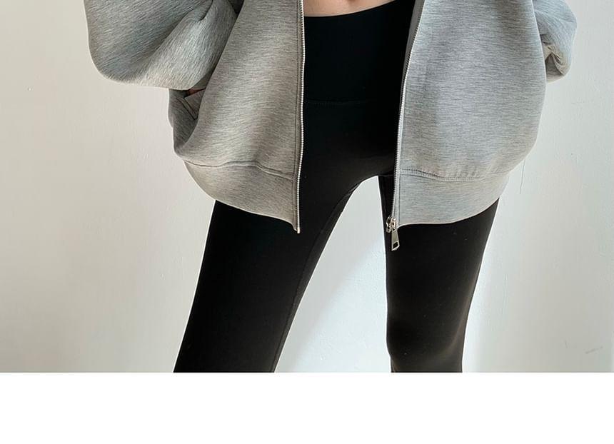 Plain Zip Oversized Hoodie Product Image