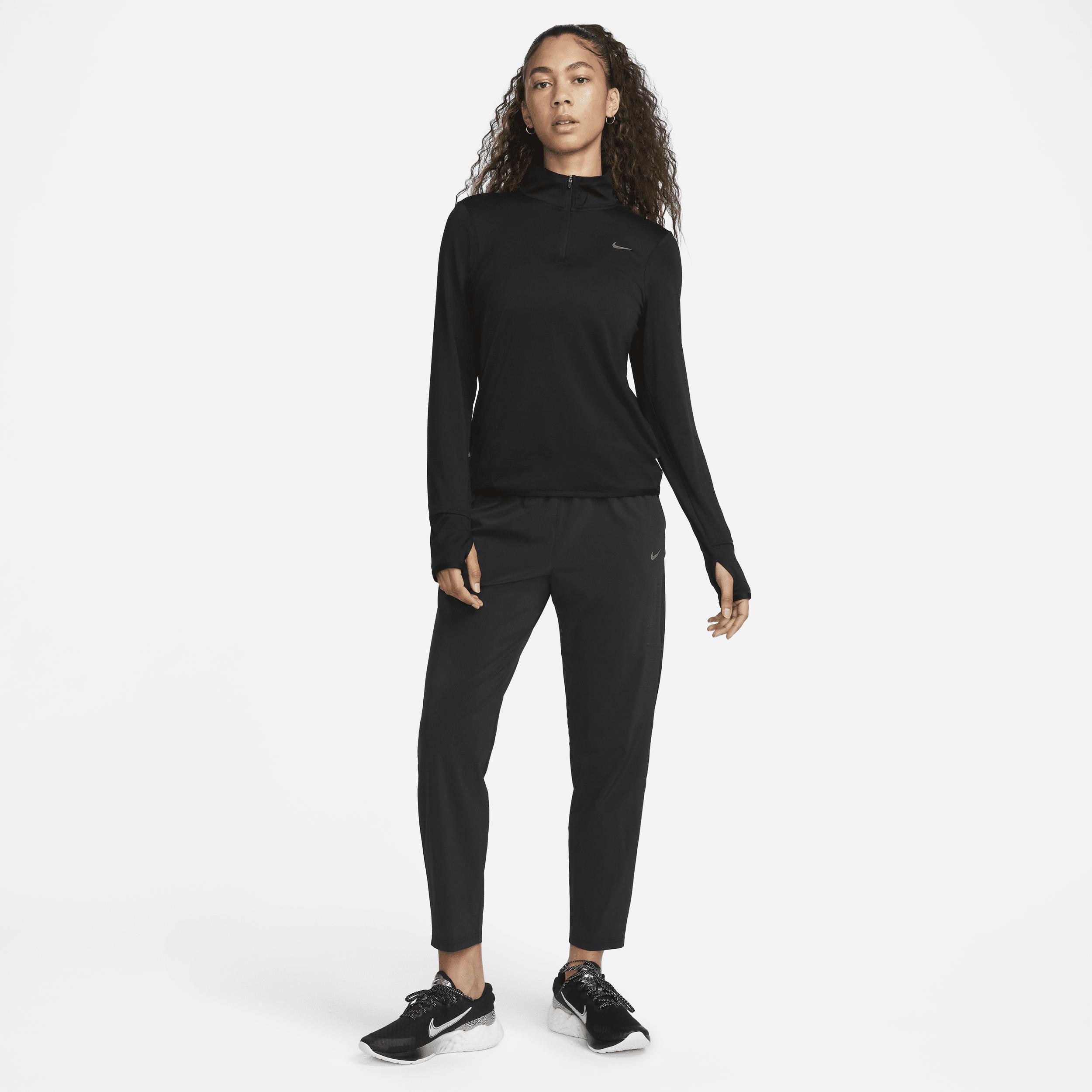 Nike Womens Swift Element Dri-FIT UV Half-Zip - White/Black Product Image