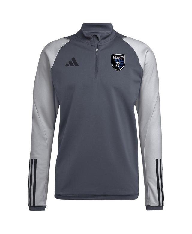 Mens adidas Gray San Jose Earthquakes 2023 On-Field AEROREADY Quarter-Zip Training Top Product Image