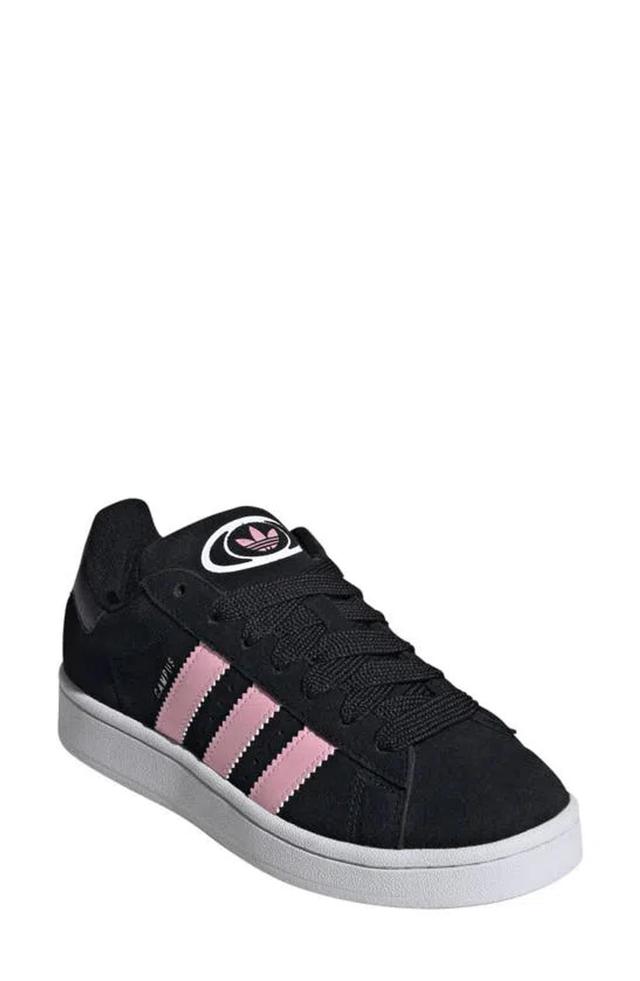 Adidas Womens Black White True Pink Campus 00s Brand-stripe Low-top Suede Trainers In Black/white/true Pink Product Image