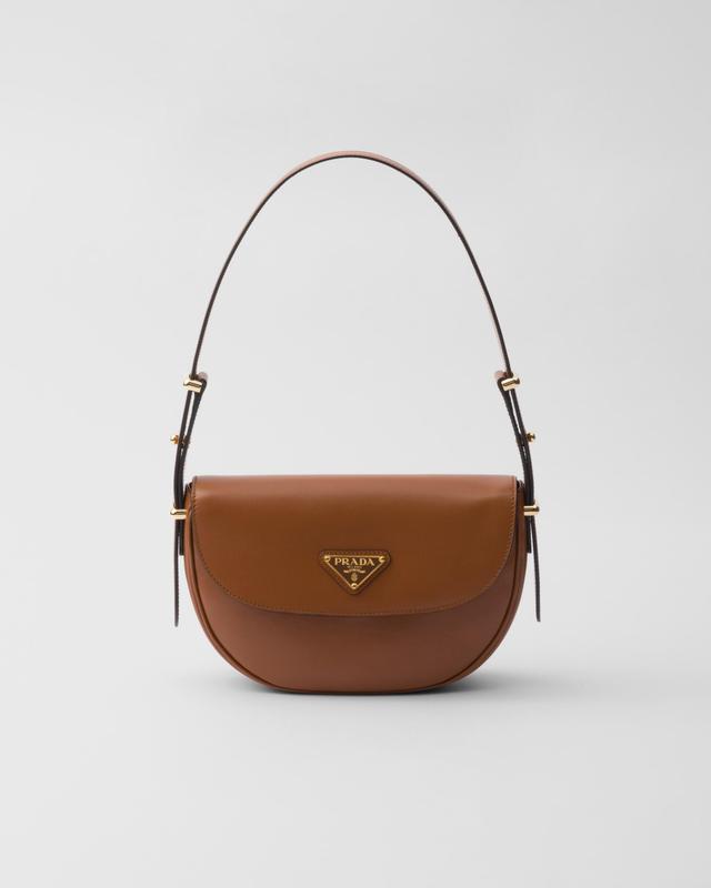 Prada Arqué leather shoulder bag with flap Product Image