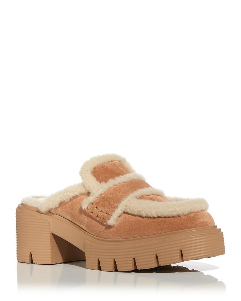 Stuart Weitzman Womens Lennox Shearling Mules Product Image