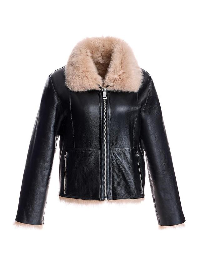 Womens Reversible Shearling Jacket Product Image