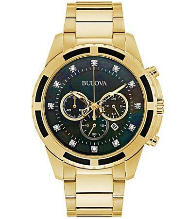 Bulova JCPenney Exclusive Mens Gold Tone Stainless Steel Bracelet Watch-97d121, One Size Product Image