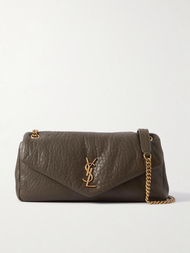 SAINT LAURENT Calypso Medium Padded Leather Shoulder Bag In Green Product Image