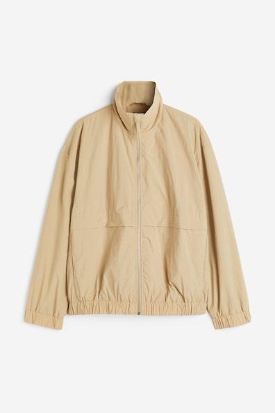 H & M - Nylon Track Jacket - Beige Product Image