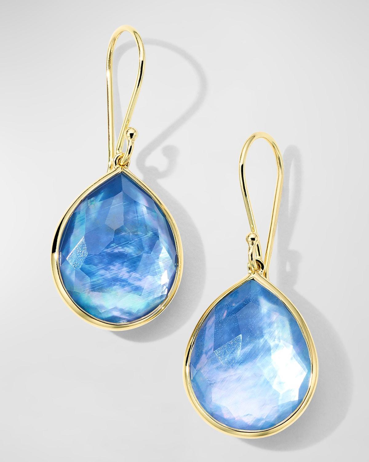 Womens Rock Candy 18K Gold, Rock Crystal, Mother-Of-Pearl & Lapis Triplet Medium Teardrop Earrings Product Image