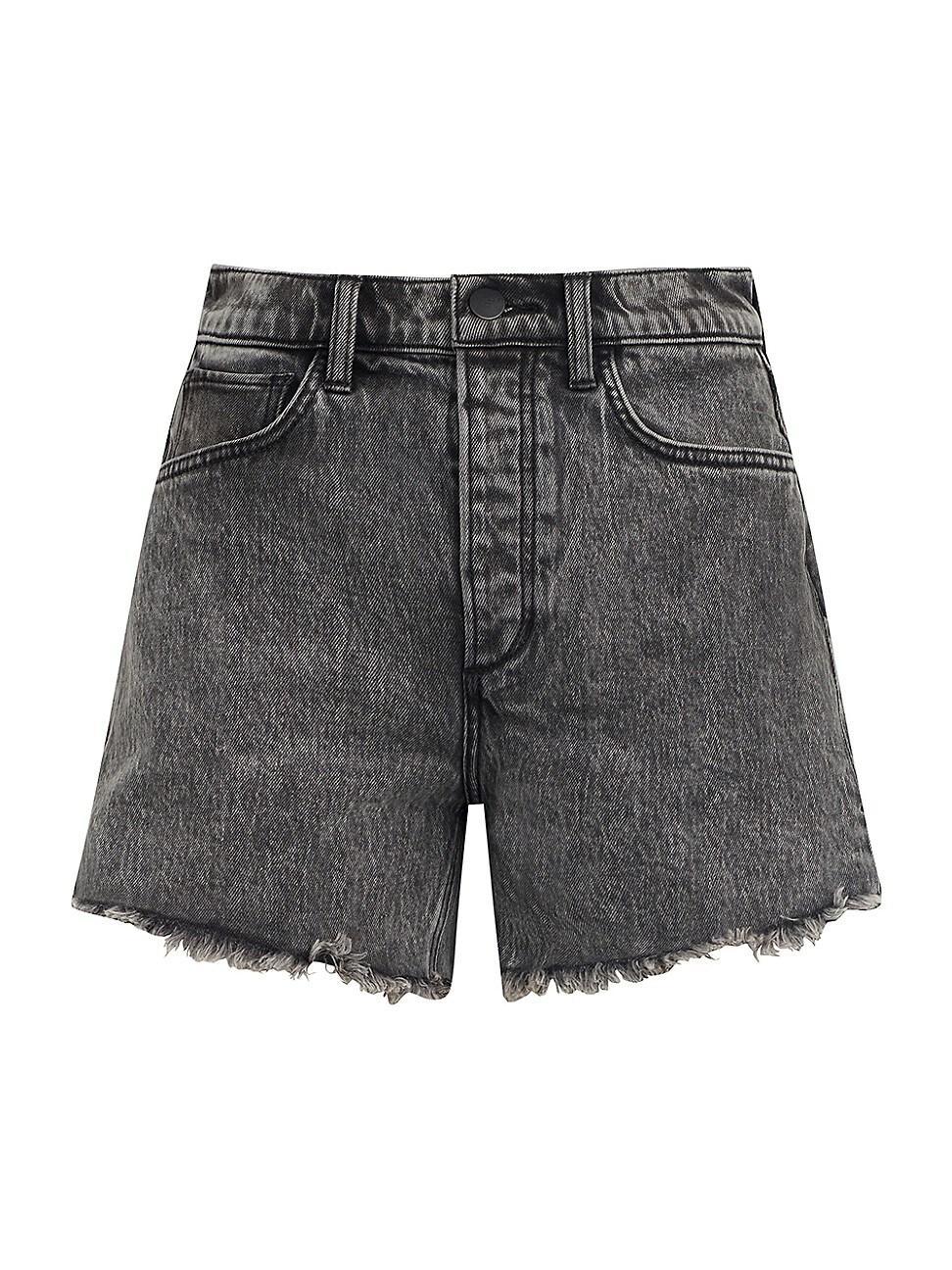 Womens The Alex High-Rise Frayed Denim Shorts Product Image