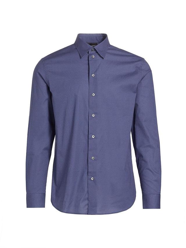 Emporio Armani Microgeo Stretch Button-Up Shirt Product Image