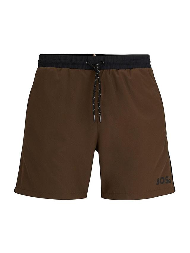 Mens Contrast Logo Swim Shorts Product Image