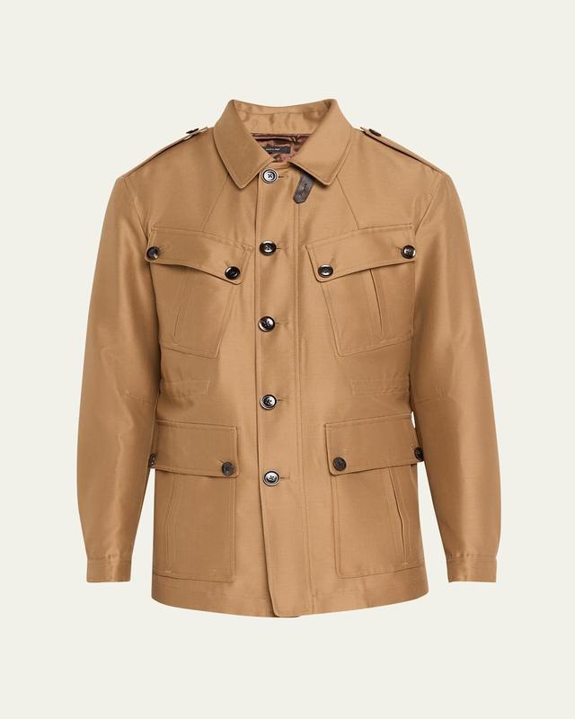 Mens Wool-Silk Faille Water-Resistant Field Jacket Product Image