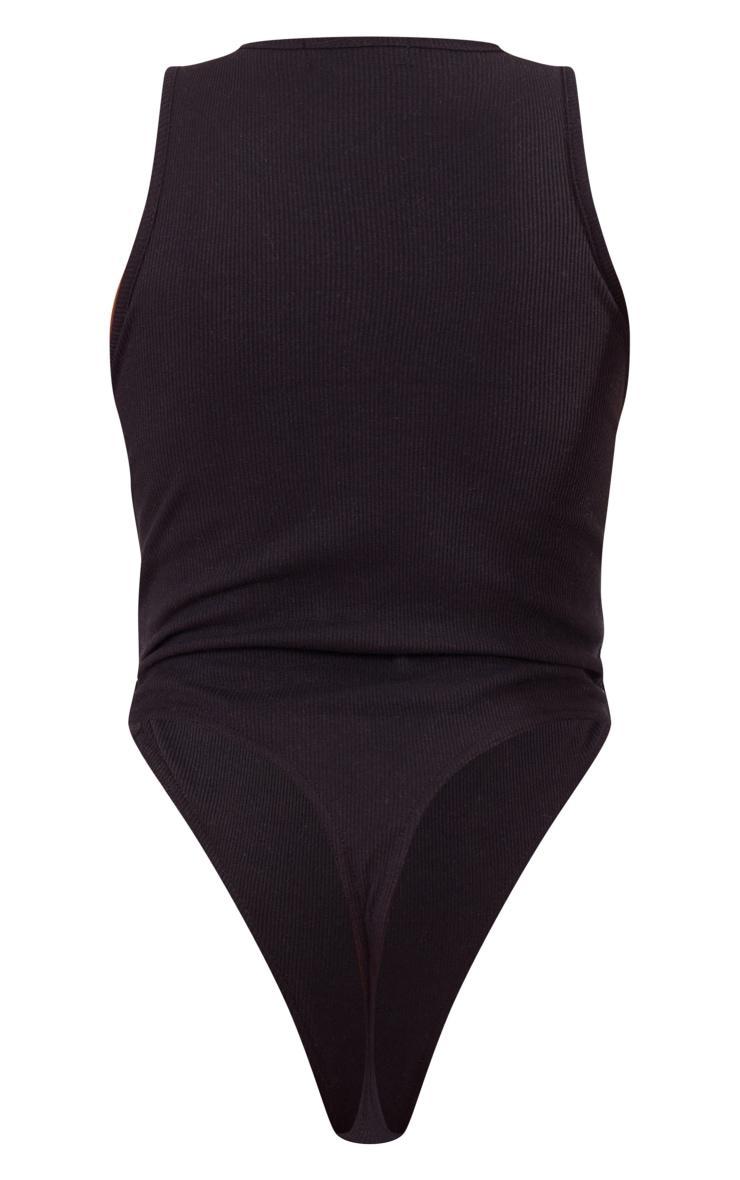 Black Soft Ribbed Racer Bodysuit Product Image